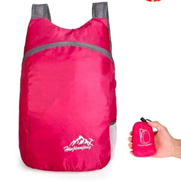 Waterproof Backpack Foldable Lightweight Pink - Picture 1 of 3